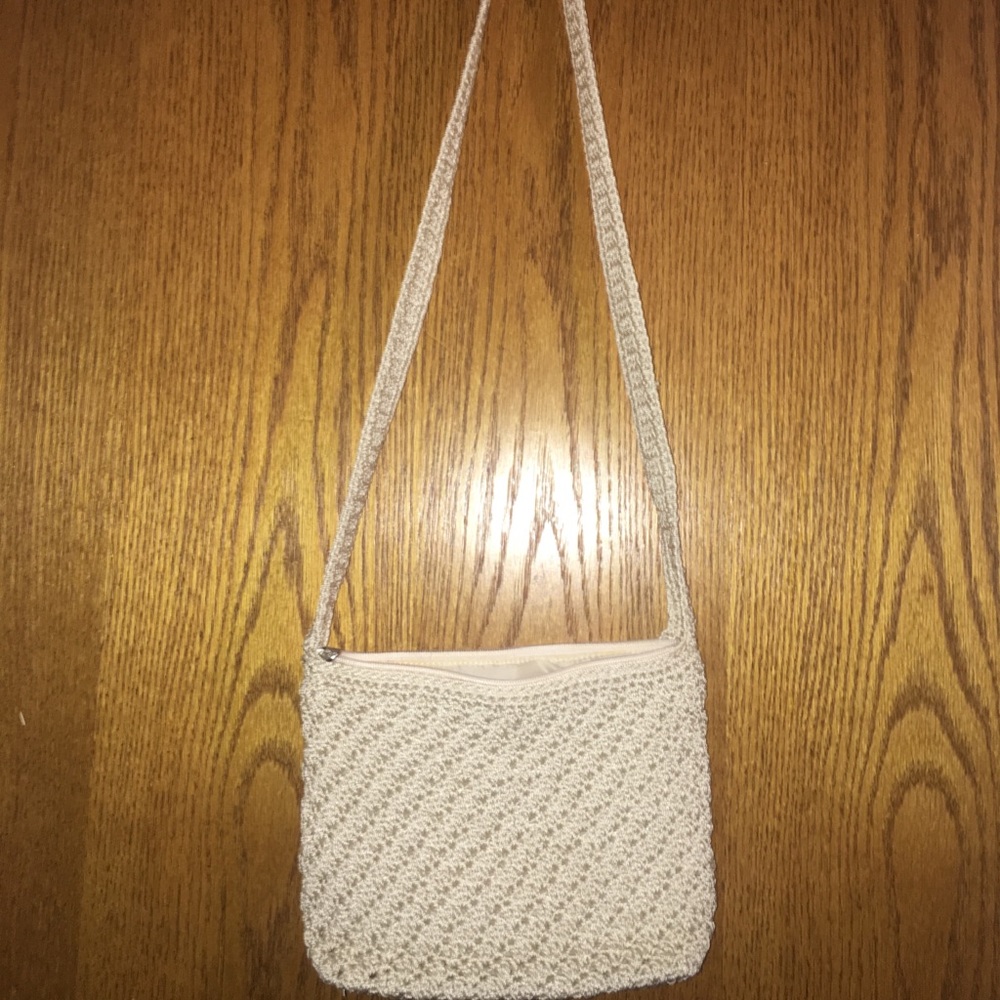 The sak white crochet crossbody purse
